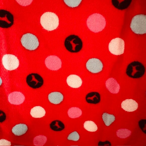 New Victoria's Secret PINK Flannel Pajama Top/Pant Set Red Polka Dot Large - Picture 6 of 6